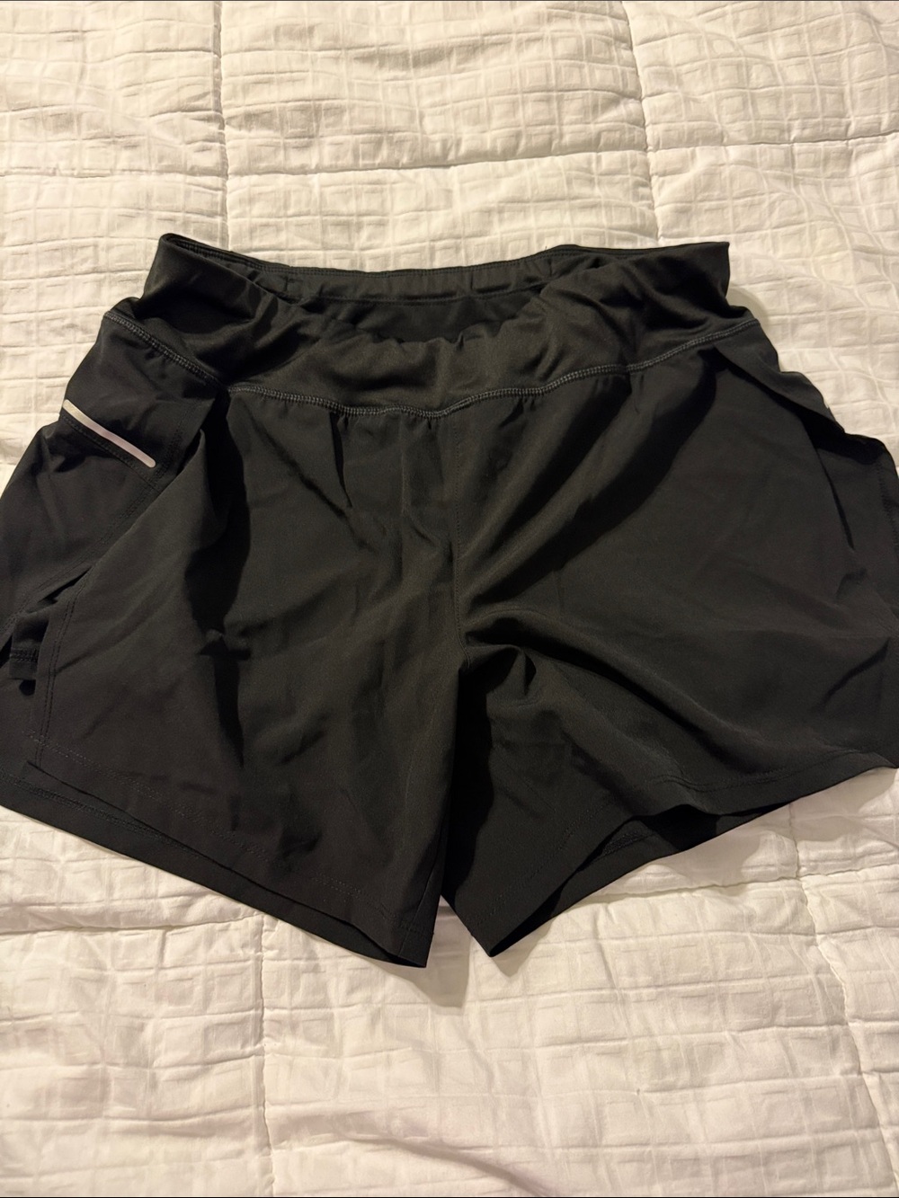 Avia Black Athletic Running Shorts with Side Pocket